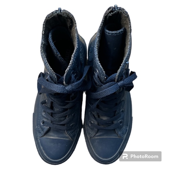 Women's Sz 6 Converse Chuck Taylor All Star Hi Rise High Top Boots Blue Rubber - Picture 6 of 6